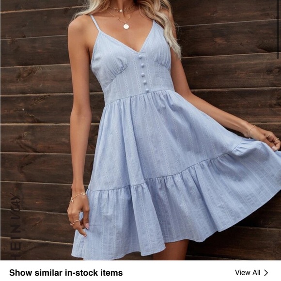 Summer dress , blue linen super cute size small brand new - Picture 3 of 3